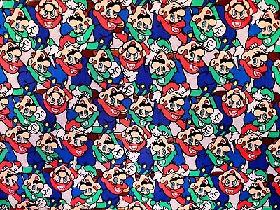 Super Mario 3 Cotton Fabric Spring Creative Luigi By The Yard   • $7.49
