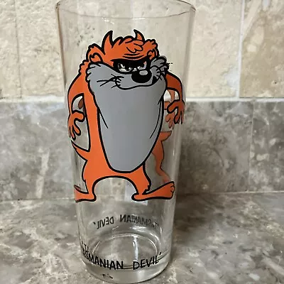 Taz Tasmanian Devil Glass BLACK Writing 1973 Looney Tunes Pepsi Glass-EXCELLENT • $36.99