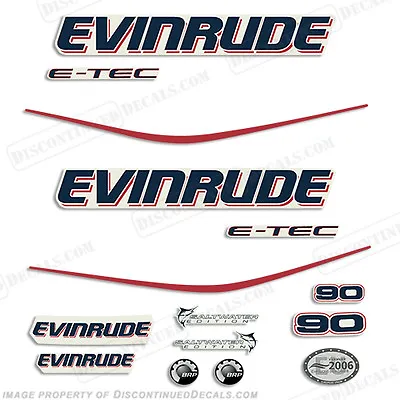 Fits Evinrude 90hp E-Tec Outboard Decals - Engine Stickers 2004-2008 • $89.95