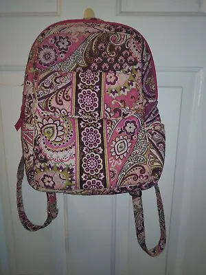 Vera Bradley Very Berry Backpack Quilted Pink Purple Book Bag Or Laptop Bag  • $30
