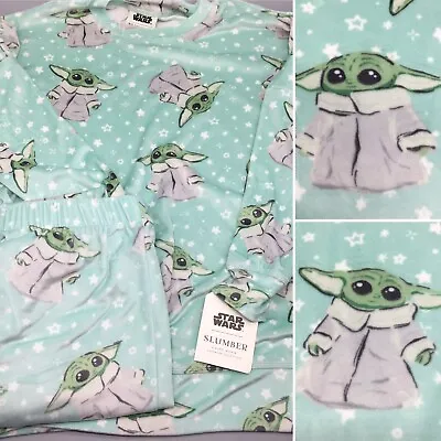 Star Wars Slumber Baby Yoda Minky Soft Pajama Jogger Set Green Munki S M L XL • $52.24