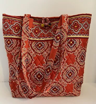 VERA BRADLEY Classic Red Paprika Quilted Tote Toggle Closure Long Handles • $24