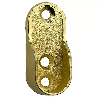 £3.19 • Buy OVAL WARDROBE HANGING RAIL END SUPPORT BRACKETS BRASS GOLD  ENDS 20mm X 45mm