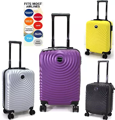 20  Cabin Trolley Bag 4 Wheel Suitcase Hard Shell Carry On Cabin Hand Luggage • £24.99