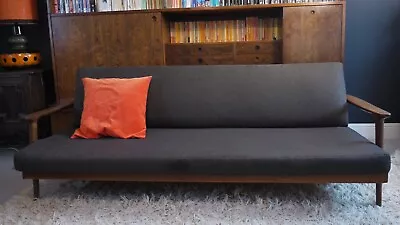 Mid-Century Modern Danish Vintage Sofa Bed & Matching Armchair Re-upholstered • £1495