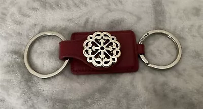 Brighton Ferrara Red Leather Valet Silver Key Fob Key Ring Pre-owned • £26.05