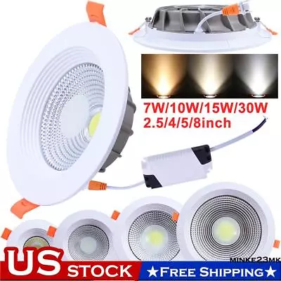 Dimmable Led Downlight COB Recessed Ceiling Light Lamp Spotlight 7W 10W 15W 30W • $21.32