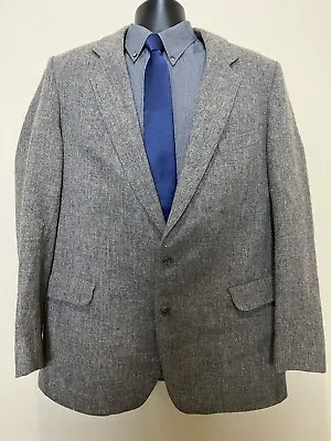 Vintage Magee Harris Tweed Wool Blazer Mens 46 Long  Bespoke Sport Coat Jacket • $45.92