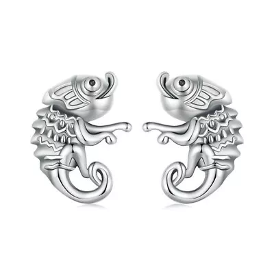 Chamleon Earrings 925 Sterling Silver Fit For European Bracelets&Charms&Necklace • $14.99