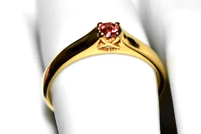 Padparadscha Sapphire Ring 18ct Gold Solitaire Engagement Natural Gemstone N/7 • £389.99