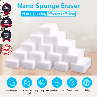 100pcs BULK PACK Magic Sponge Eraser Melamine Kitchen Cleaner Foam Cleaning Tool • $8.88