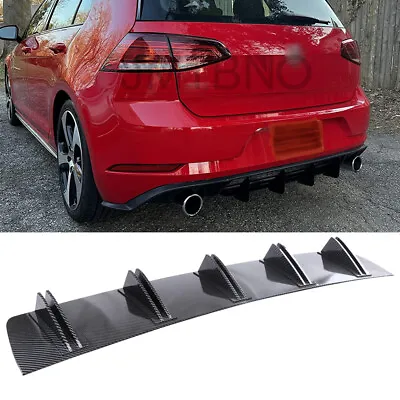 For VW Golf MK5 GTI GTD Carbon Rear Diffuser Fins Bumper Lip Splitter Spoiler • $45.39