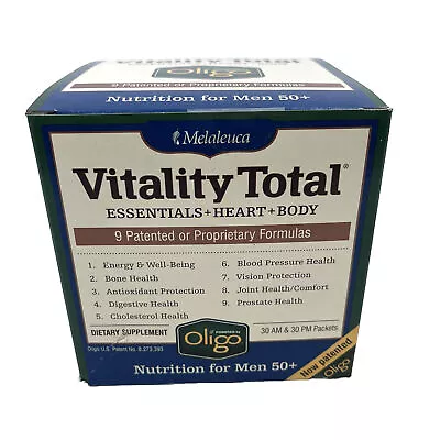 Melaleuca Vitality Total Mens 50+ Essentials Heart & Body Health 60 Packets NEW • $39.74