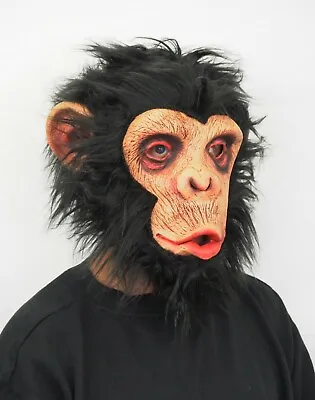 Monkey Halloween Mask Ape Gorilla Realistic With Hair Adult • $22.99