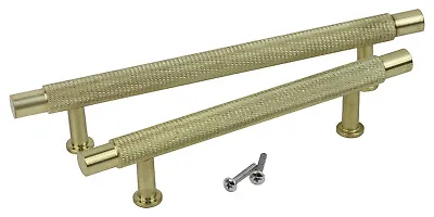 Hausen Brass Knurled T-Bar Handle For Kitchen Cupboards Cabinets Drawers Etc • £2.99