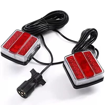 Magnetic Led Trailer Towing Light Kit 24ft Cable With 7 Pin Plug Ip68 Waterproof • $75.96