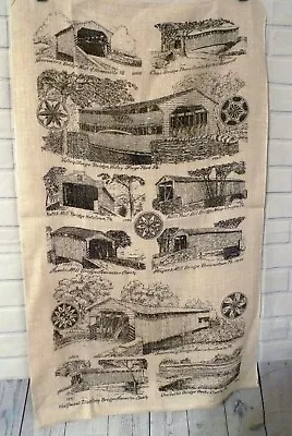 Vintage Kay Dee Towel 10 Covered Bridges Retro Kitchen Wall  • $13.59