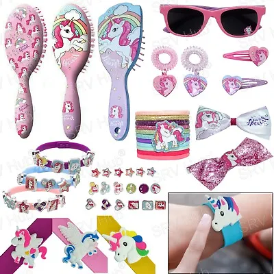 £3.49 • Buy Kids Girls Unicorn Hair Clips,Bobbles,Bows,Hairbrush,DIY Bracelet,Christmas Gift