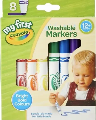 Crayola MyFirst Washable Markers Assorted Colours 8 Pack Bright Bold Colours • £3.97