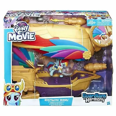 My Little Pony Movie SWASHBUCKLER PIRATE AIRSHIP Rainbow Dash Playset Figure Toy • £17.99