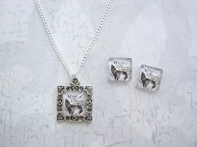 WINTER IS COMING BEAR Got Charm NECKLACE Or Earrings SP Snow Game Of Thrones • £7.99