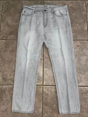 Lucky Brand Athletic Slim Linen Blend Gray Jeans Mens Size 38x32 • $19.99