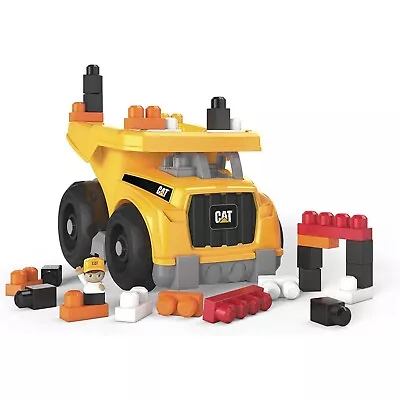 Mega Bloks CAT Large Dump Truck With 25 Big Building Blocks • $39.99