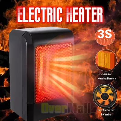 1000W Mini Ceramic Electric Heater Home Office Space Heating Portable Fan Silent • $16.65