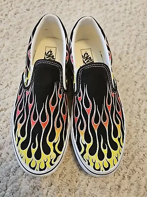 Vans Authentic Mash Up Flames Sneakers Size US Men’s Size 10.5. Lightly Worn. • $14.99