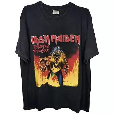 Vintage Iron Maiden T-Shirt Size L Slayer Anthrax Megadeth Metallica • $125