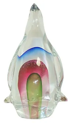 Hand Blown Murano Glass Penguin Figurine/Paperweight 8” Tall Vintage • $31.88