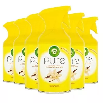 £27.99 • Buy 6 X Air Wick Pure Air Freshener Spray 250ml White Vanilla Neutralises Odours