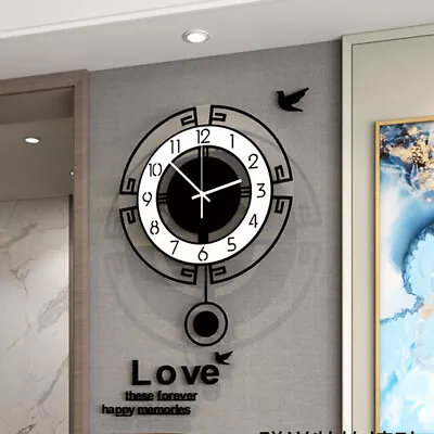 Large Swing Wall Clock Modern Nordic Living Room Silent Pendulum Wall Clock • $44.65