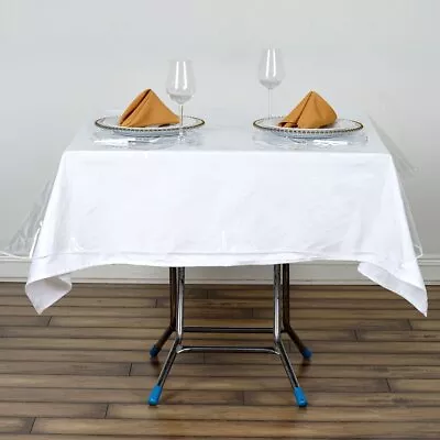 Clear Plastic Vinyl 70x70  TABLECLOTH Protector Table Cover Wedding Party SALE • $9.04