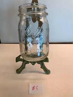 VTG Ball Mason Jar 1.5 Cup 12oz & ML Raised Print Fruit Design Side Measurements • $8.99