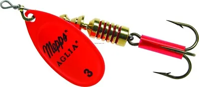 Mepps B3 HO Aglia In-Line Spinner 1/4 Oz Plain Treble Hook Hot Orange Blade • $8.32