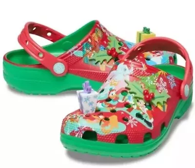 Crocs Disney Parks 2023 Christmas Holiday Mickey & Friends Clogs Kids Size C12 • $64.99