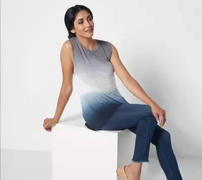 $16.99 • Buy Attitudes By Renee Dip Dye Tunic Tank-Glazed Ginger-Smoke/Black-Medium A455043