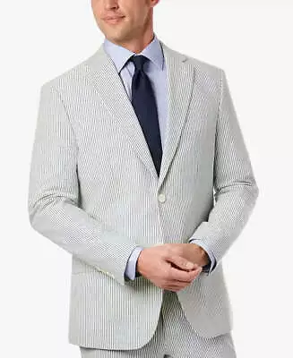 Lauren Ralph Lauren Men's Seersucker Classic Fit Blue Sportcoat 40S • $58