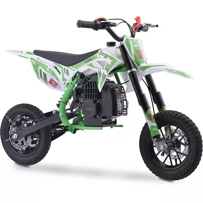 Gas Powered Dirt Bike Green Kids MotoTec Villain 52cc 2-Stroke Offroad Driveway✅ • $359