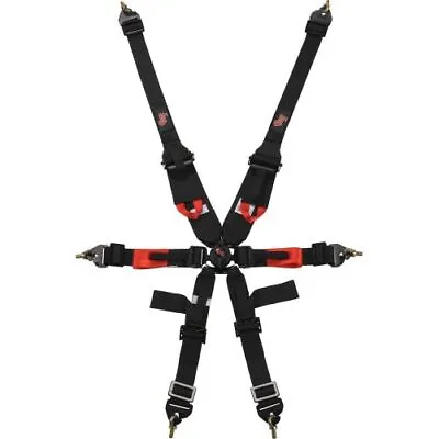 G-Force 7623BK Complete Safety Harness Pro Series Camlock 6-Point Black NEW • $309