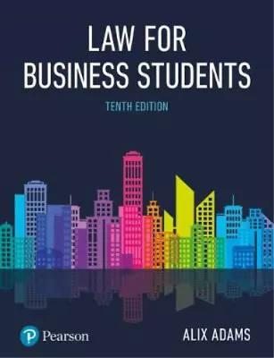 Adams: Law For Business Students P10 Adams Ms Alix Used; Good Book • £3.52