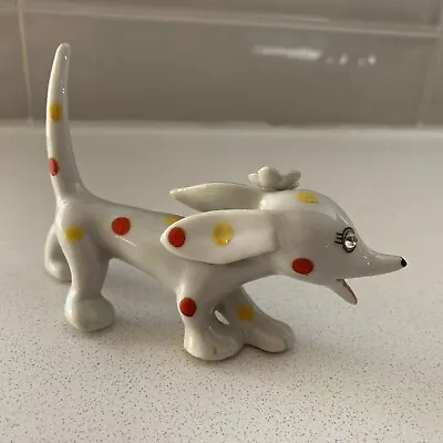 Vintage Miniature China Dog Stylized Polka Dot Dachshund Japan • $14.99