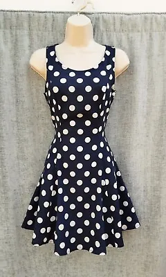 £6.99 • Buy Tea Dress,swing,lindy,fit N Flare,polka Dot,40s,60s,80's Vintage Style,size 6 Ap