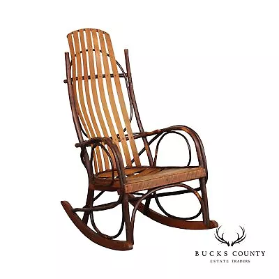 A.c. Latshaw Vintage Adirondack Oak Bentwood Rocker • $795