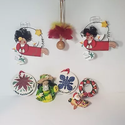 Vintage Hawaiian Christmas Ornament Lot (8) - Tropical Clay (2) And Some Signed • $45