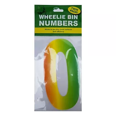 2pce Wheelie Bin Number Stickers Rainbow Twin Pack Adhesive Waterproof • $5.99