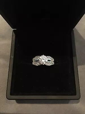 $111.71 • Buy 1.4 Carat Lab Created Diamond Solitaire Ring Platinum Plated 925 T Half