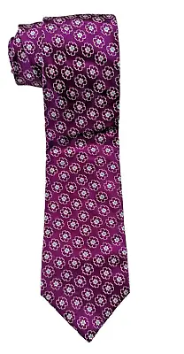 Charles Tyrwhitt Exquisite Purple Floral Medallion Silk Tie Jermyn Street London • $34