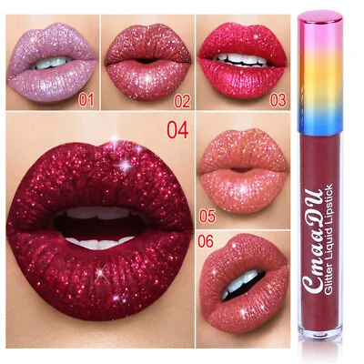 Lip Gloss Liquid Lipstick Moisturizing Long Diamond Shiny Glitter Lasting • £2.92